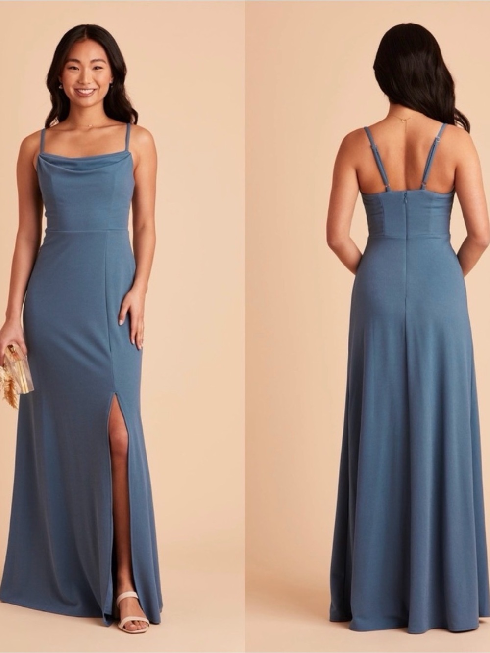 Birdy Grey Twilight Cowl Neck Spaghetti Strap Maxi Dress